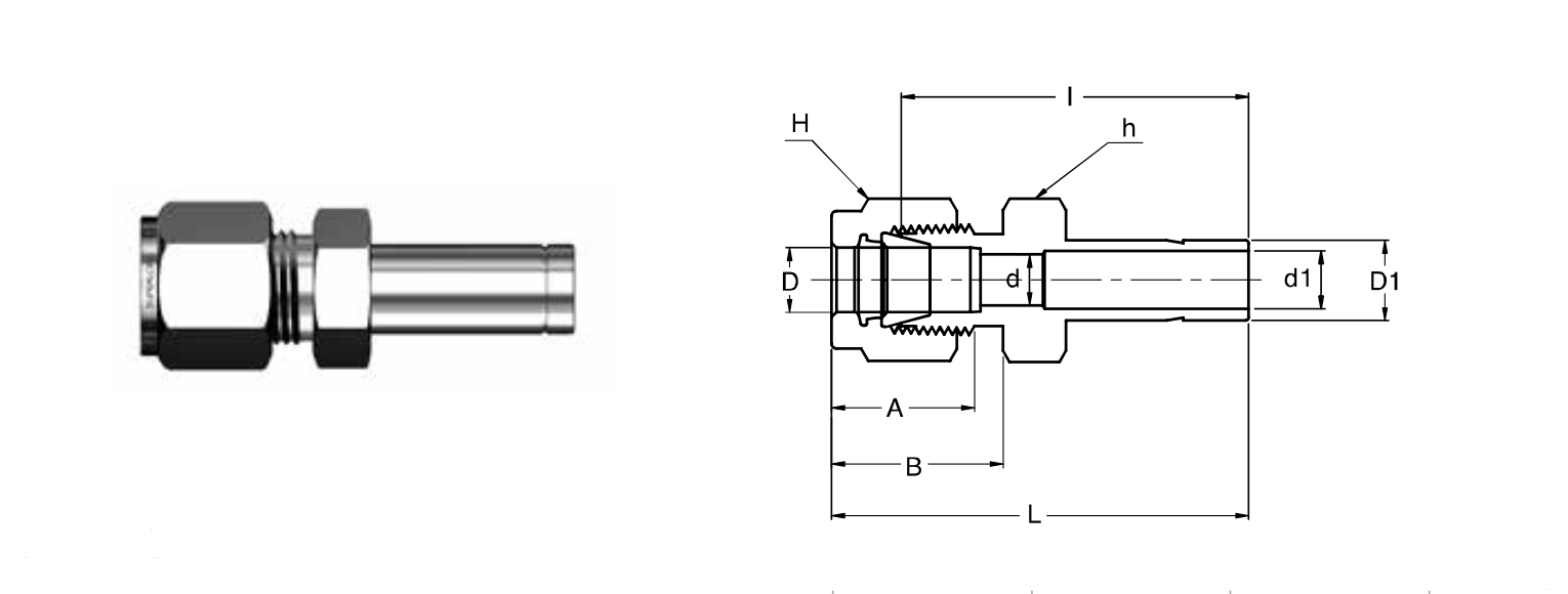 STAINLESS STUB TUBE CONNECTOR SR