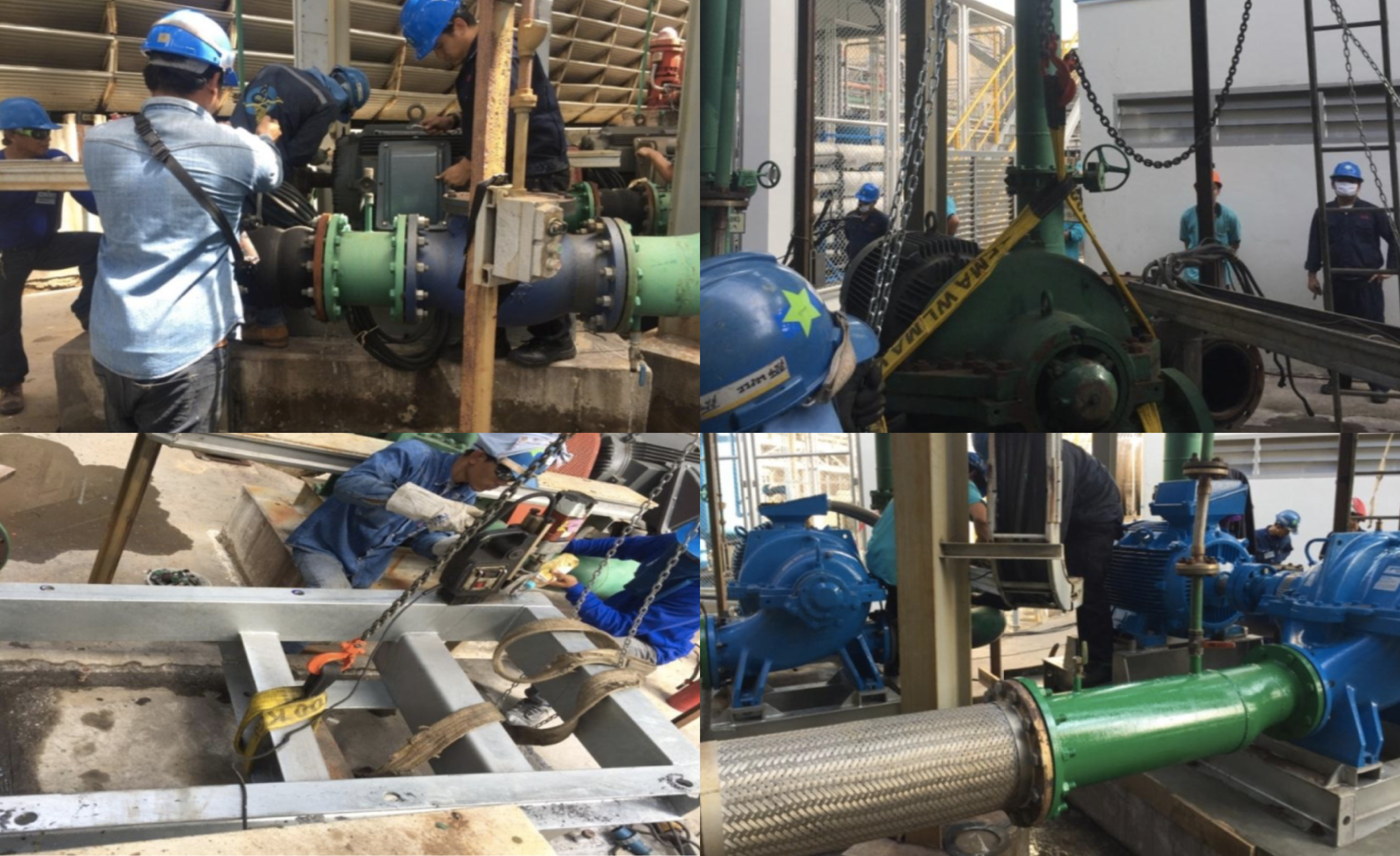 Installation and test running pump